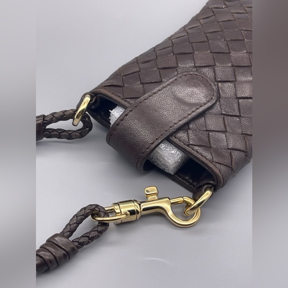 Bottega Veneta Intrecciato Leather Pouch, Brown, Preowned - Picture 8 of 10